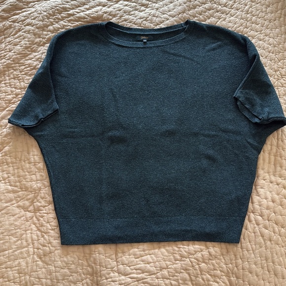 Quince Lightweight Cotton Cashmere Link-Stitch Dolman Sweater in charcoal - Picture 5 of 7